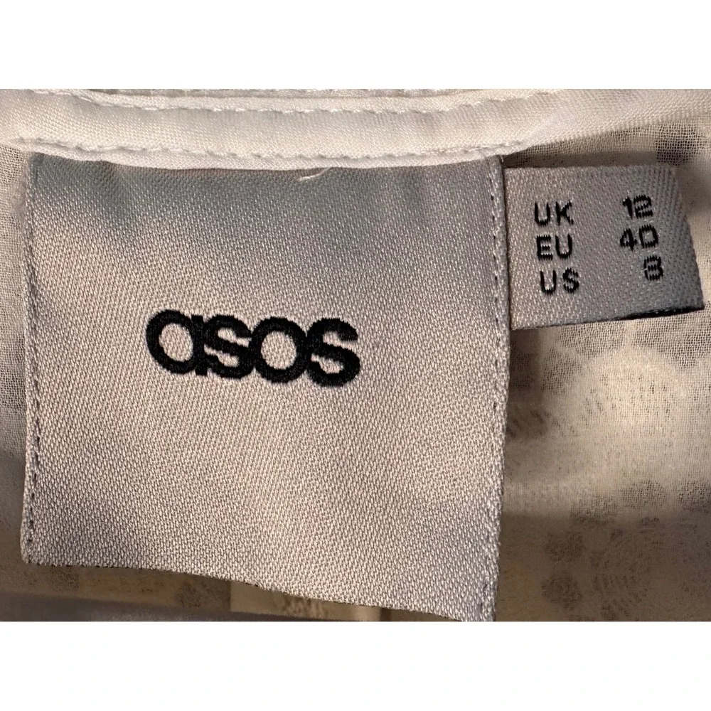 ASOS White Lace Floral Cropped Jacket Coquette Women's‎ US 8 UK 12 - Picture 4 of 10